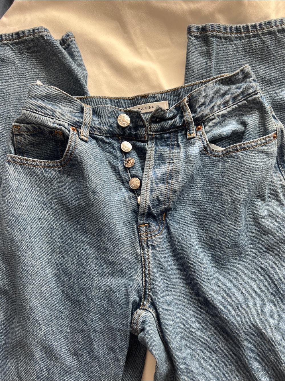 PacSun Vintage Light Blue High-Rise Button-Fly Jeans